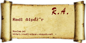 Redl Alpár névjegykártya